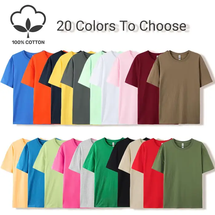 20 couleurs couleur unie été doux 100% coton femmes T-Shirts Y2K vêtements amples mode t-shirt hauts rue multicolore à manches courtes