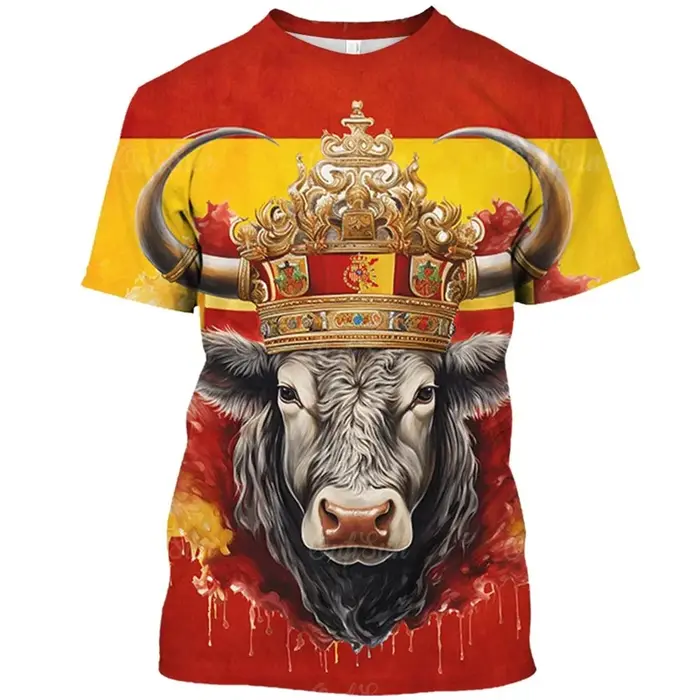T-shirt imprimé 3D à manches courtes pour hommes