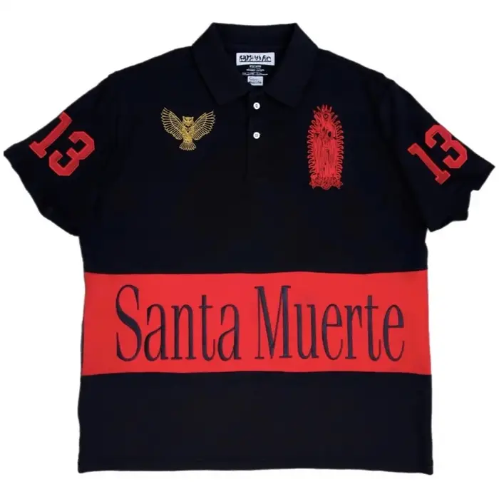 2025 D'été Hommes de Haute Rue Mode Broderie Bouton Revers À Manches Courtes T-Shirt Américain Vintage Harajuku Tops Y2k Vêtements