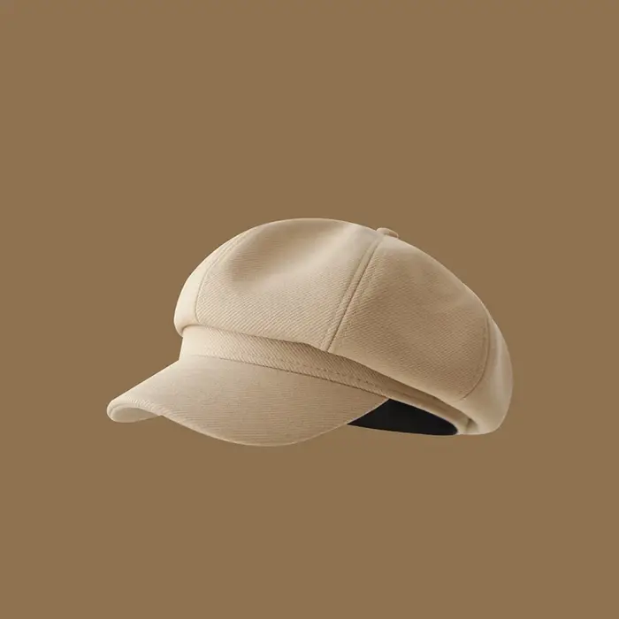 Femmes Vintage velours côtelé béret casquette automne hiver couleur unie octogonale gavroche artiste