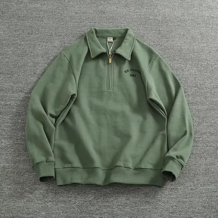 Sweat à capuche à revers demi-fermeture éclair pour hommes
