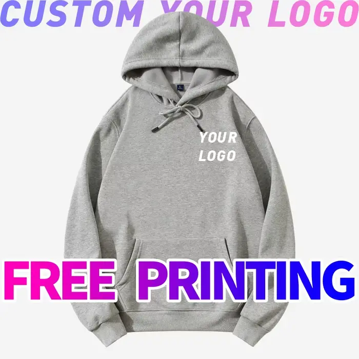Sweat à capuche personnalisé gratuit logo imprimé image polaire automne hiver vêtements de travail décontractés hommes