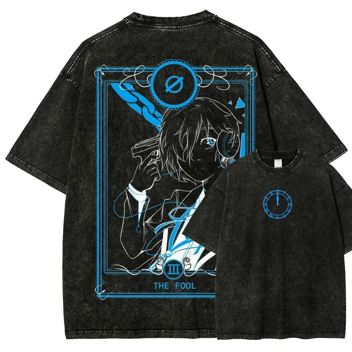 T-shirt Persona 3 Reload P3R Graphique Vintage Délavé Unisexe Oversize Anime Streetwear Coton Vêteme