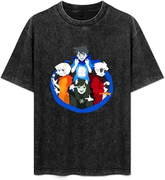 T-shirt Homestuck délavé, vêtements de toutes saisons, vêtements de caractère, grande taille, unisex