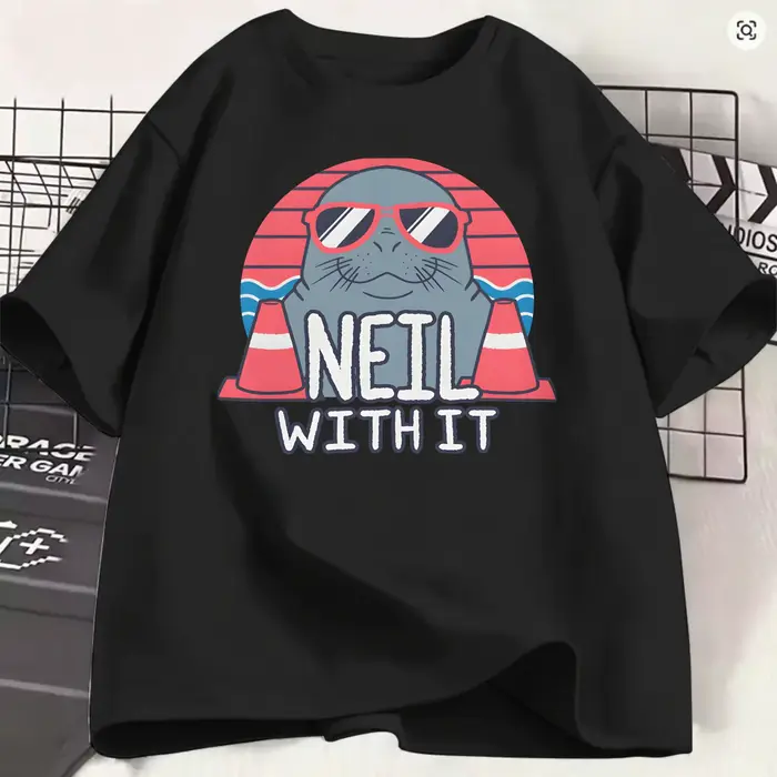 T-Shirts pour hommes Neil The Seal, t-shirt créatif en pur coton, à manches courtes, col rond, vêtem
