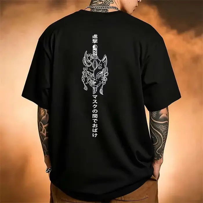 Vêtements pour hommes, t-shirts imprimés de style japonais