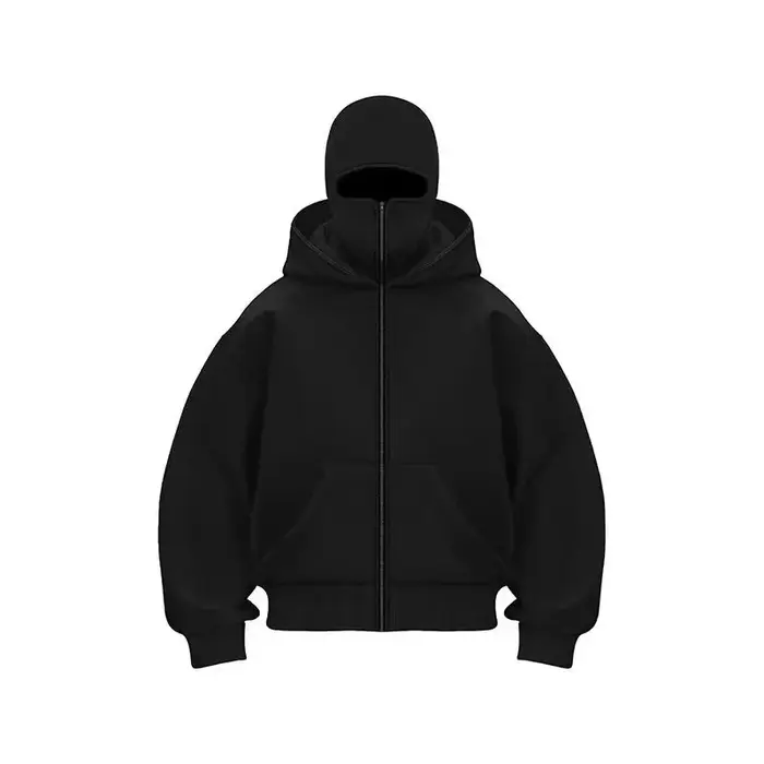 Cagoule à capuche zippée pour homme, sweat-shirt chaud et décontracté, Y2K, avec masque facial à cap