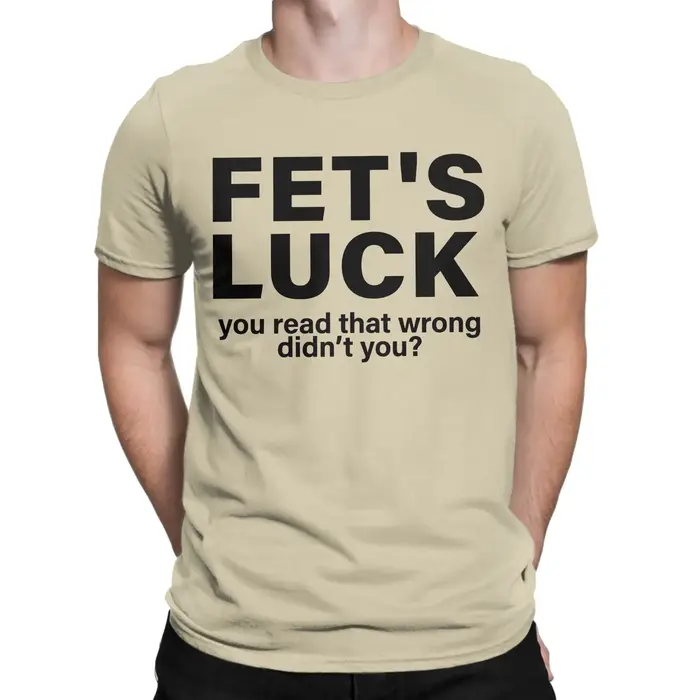 T-shirts drôles Fets Luck You Read That Wrong Didn't You pour hommes, en coton, à manches courtes, avec citation amusante, col rond, hauts d'été