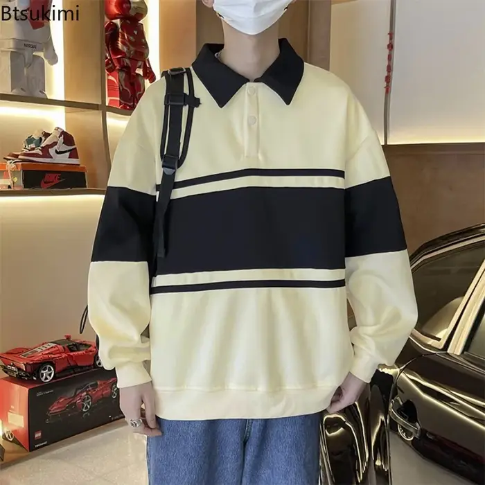 Nouveaux hommes Vintage Street Style sweats à capuche mode couleur blocage conception ample décontracté Hip Hop pulls printemps tendance Couple vêtements
