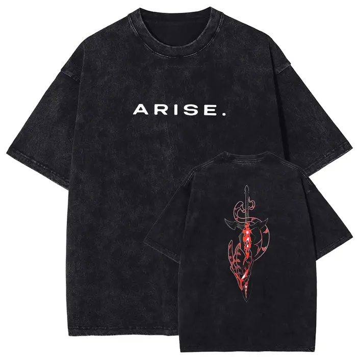 T-shirt ARISE Solo Leveling, T-shirt graphique manga, T-shirt en coton lavé vintage, T-shirt à manch