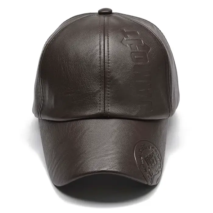 Hommes Vintage Casquette de Baseball réglable en cuir PU chapeau à rabat Para Hombre