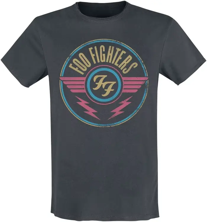 Foo Fighters FF Logo Retro Emblem Print T-shirt en coton imprimé, style rock alternatif, streetwear,