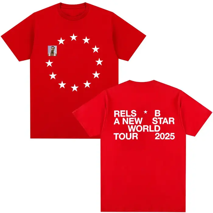 Rels B A New Star World Tour 2025 Merch T-shirt hommes femmes vêtements Hip Hop T-shirts coton décon