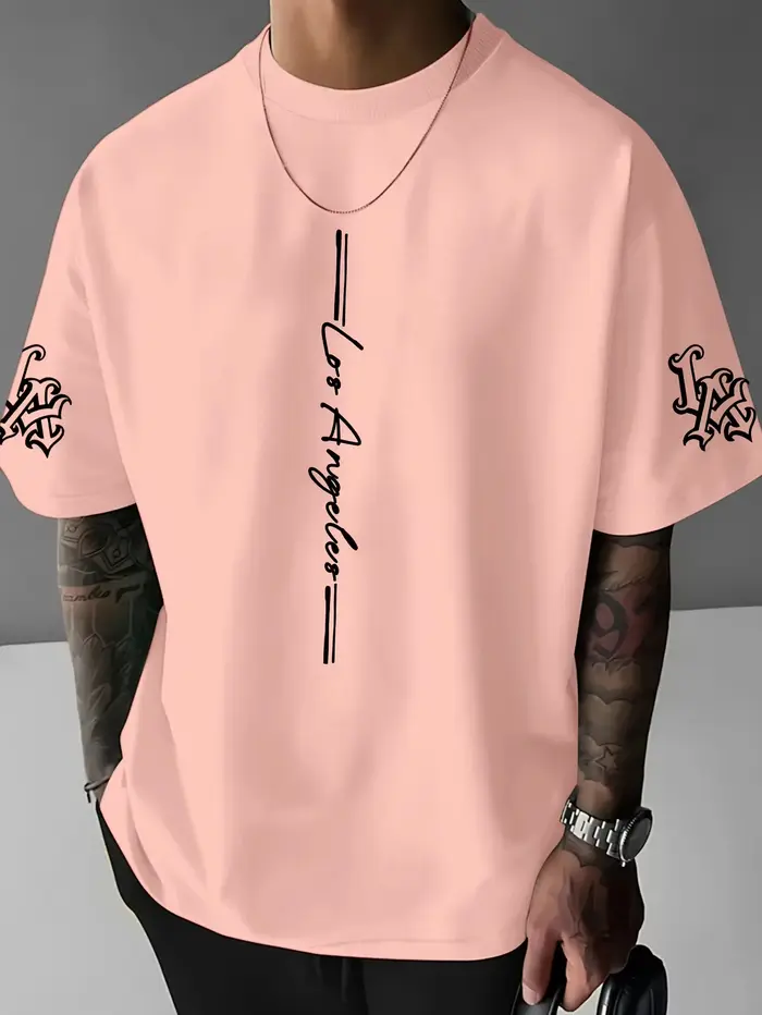 Nouveau T-shirt homme été 2026 – Col rond, imprimé lettres, style décontracté, tendance et créatif, 