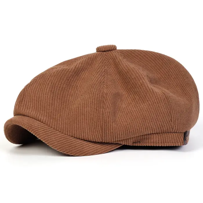 Casquettes de journal en velours côtelé unisexe pour hommes