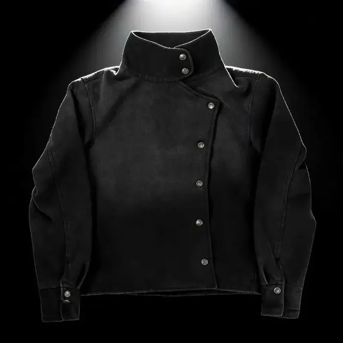 Veste uniforme Y2K Harajuku noire délavée avec boutons, veste en jean style espadrille gothique, str