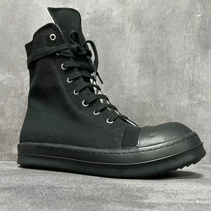 Ro bottes classiques hommes chaussure femmes Sneaker pleine toile noire chaussures hautes espadrille