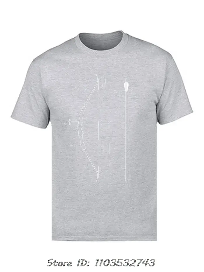 Illustration picturale image T-shirt arc composé tir à l'arc chasse anatomie hommes vêtements Fitness