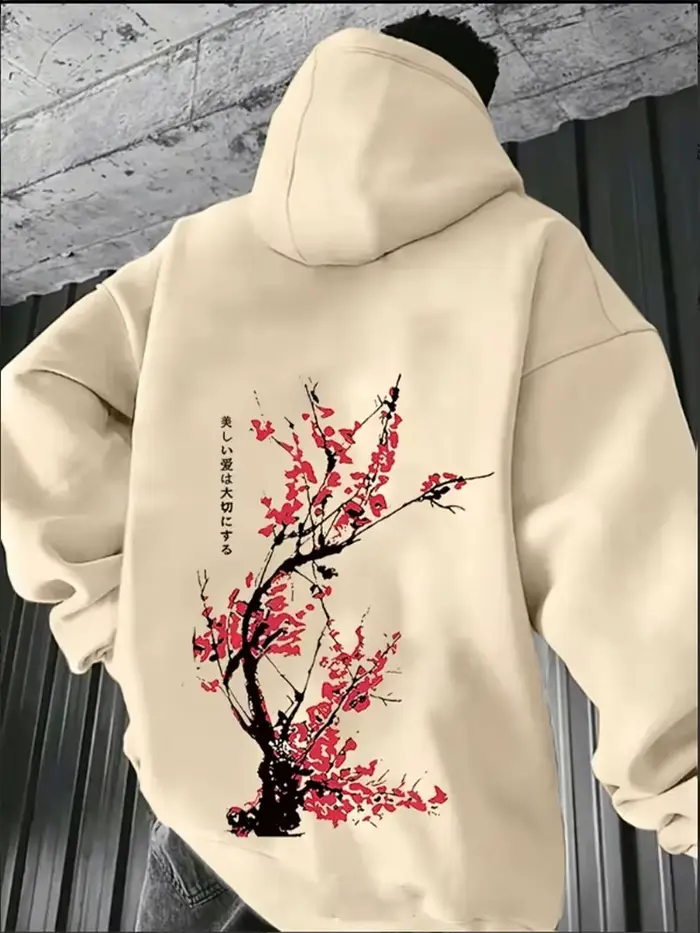 Un sweat à capuche imprimé Harajuku streetwear japonais pour hommes