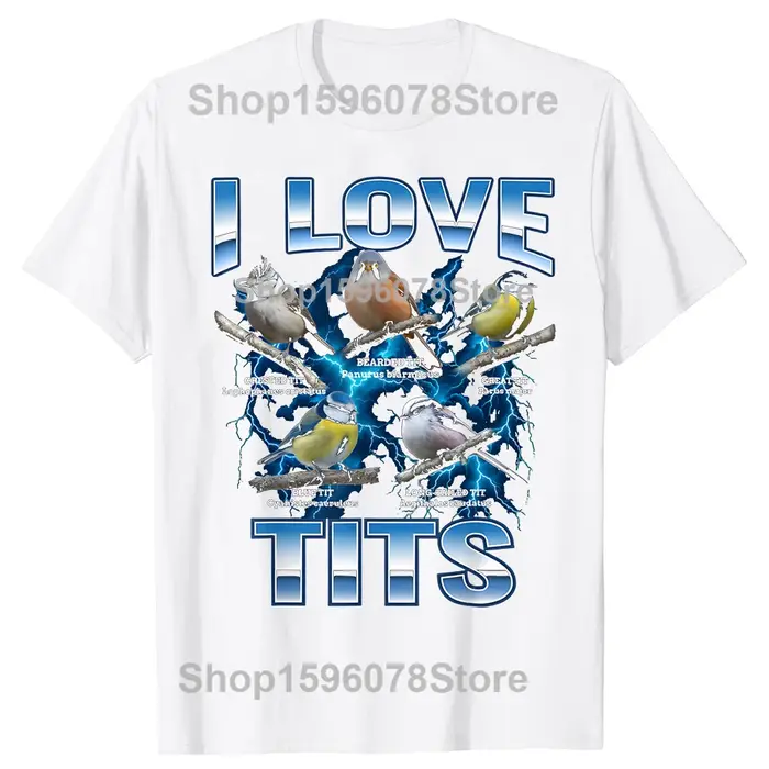 Drôle oiseau Meme j'aime les seins observation des oiseaux rétro T-shirts hommes imprimer t-shirt am