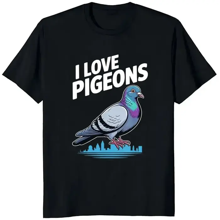 T-shirts imprimés Pigeons pour femmes, mode décontractée d'été, style vintage Harajuku, humorisme Hi