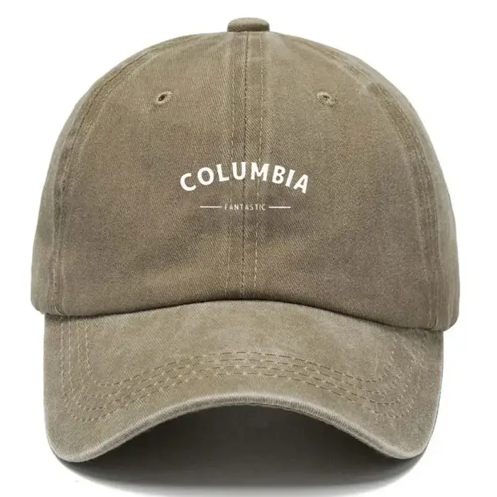 1pc Casquette de baseball Columbia à imprimé lettres fantastiques, effet délavé et vieilli, casquett