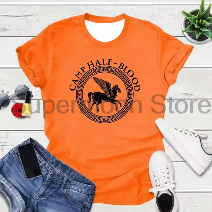 Camp demi-sang T-Shirt col rond manches courtes Orange