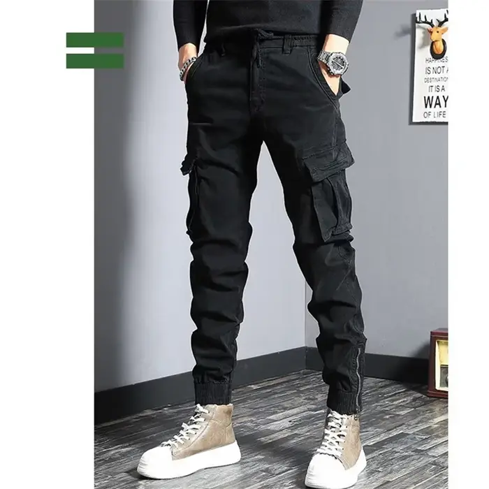 2025 Joggers Cargo pantalon hommes sarouel Hip Hop décontracté multi-poches