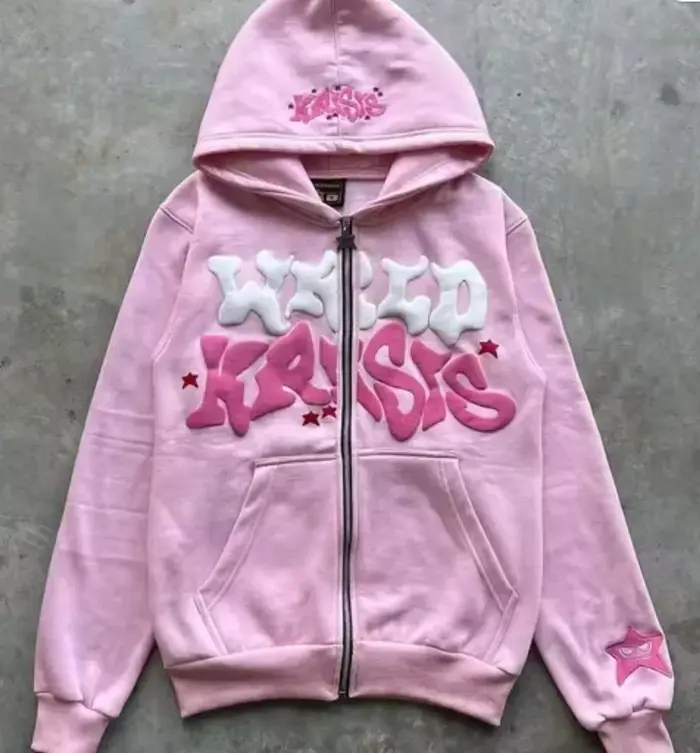 Sweat-shirt à capuche imprimé avec lettres américaines rétro pour homme, cardigan ouvert unisexe pou
