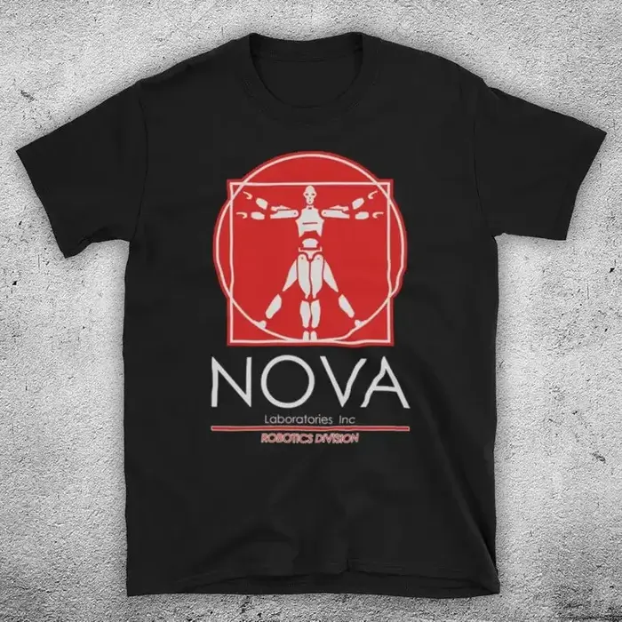 Nova Labs Film de science-fiction Johnny 5 robotique T-Shirt 100% coton col rond été à manches court