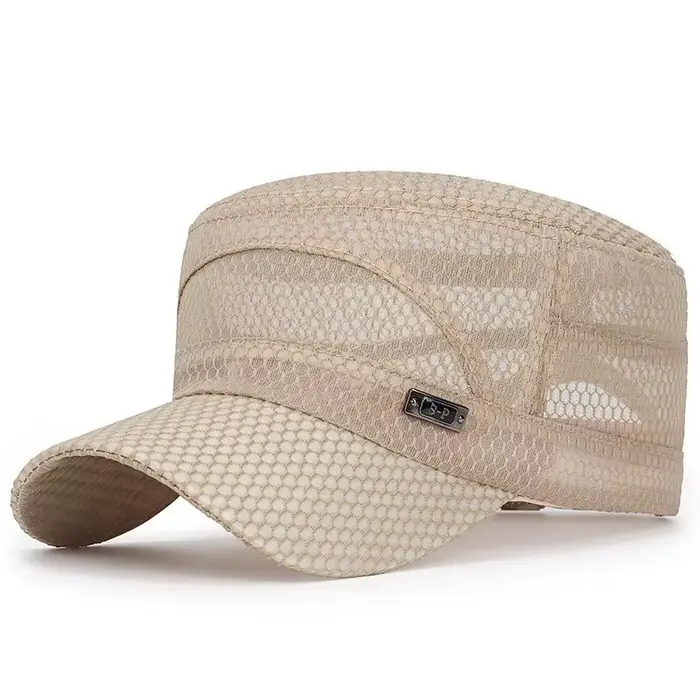 Casquette plate respirante en filet complet pour hommes et femmes, nouvelle étiquette en fer, ombre 