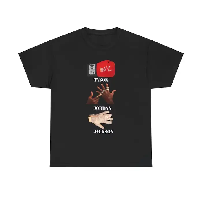 T-shirt décontracté surdimensionné en pur coton avec motif iconique des mains de Tyson Jordan Jackso