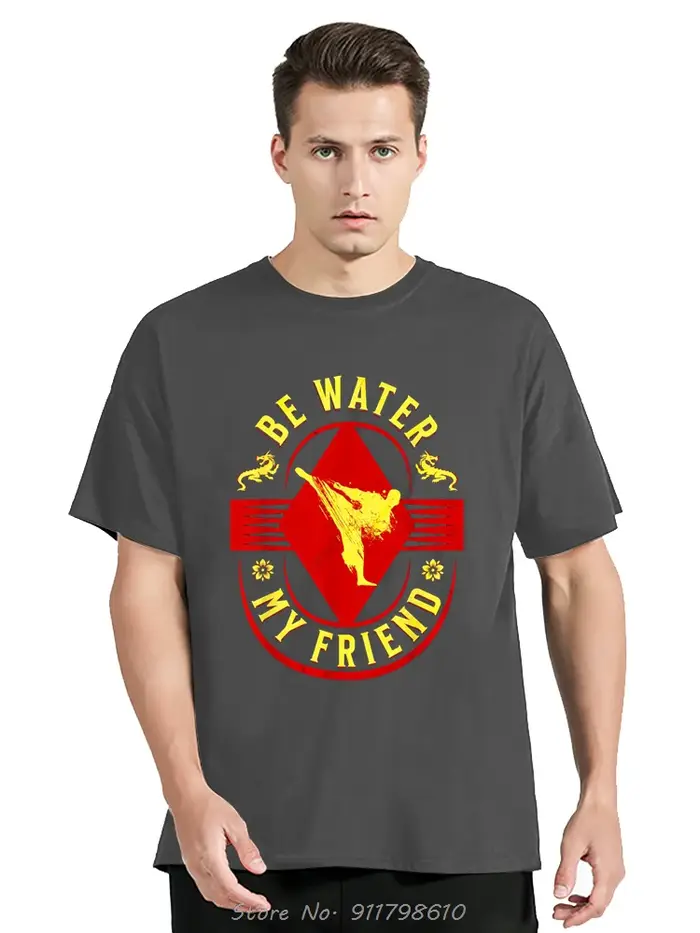 T-Shirt à Manches Courtes pour Homme, Vêtement Esthétique en Coton, Be Water My Friend