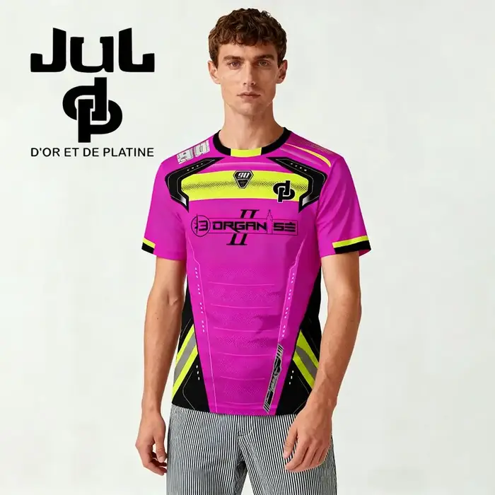 Nouveau JUL Marseille Rap maillot imprimé 13 organiser Hip Hop Football T-Shirt uniforme d'entraînement unisexe rose personnalisé Streetwear