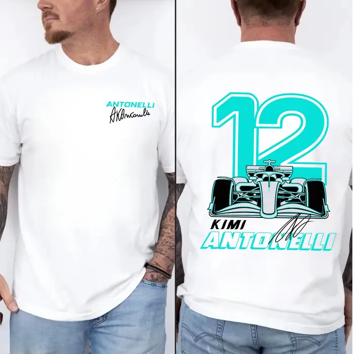 T-shirt de course Antonelli 12 2026 pour hommes et femmes, en coton, style Y2K, mode oversize, haut 