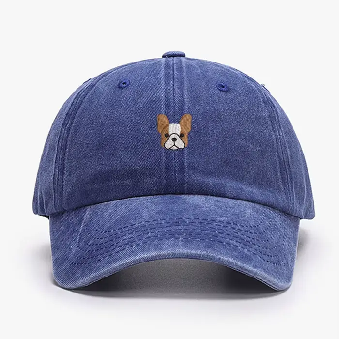 Casquette de Baseball en coton vintage pour hommes et femmes, Mini BullDog français brodé, chapeau d