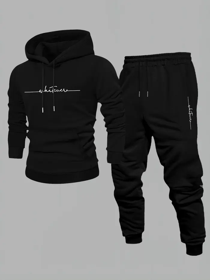 Sweat-shirt à capuche pour hommes, vêtements de sport d'automne et d'hiver et ensemble décontracté, 