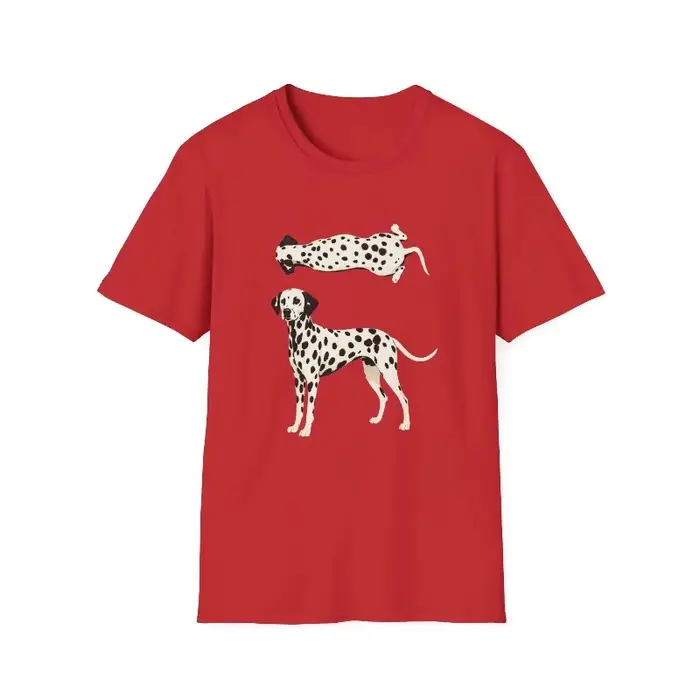 T-shirt avec illustration de chien tacheté