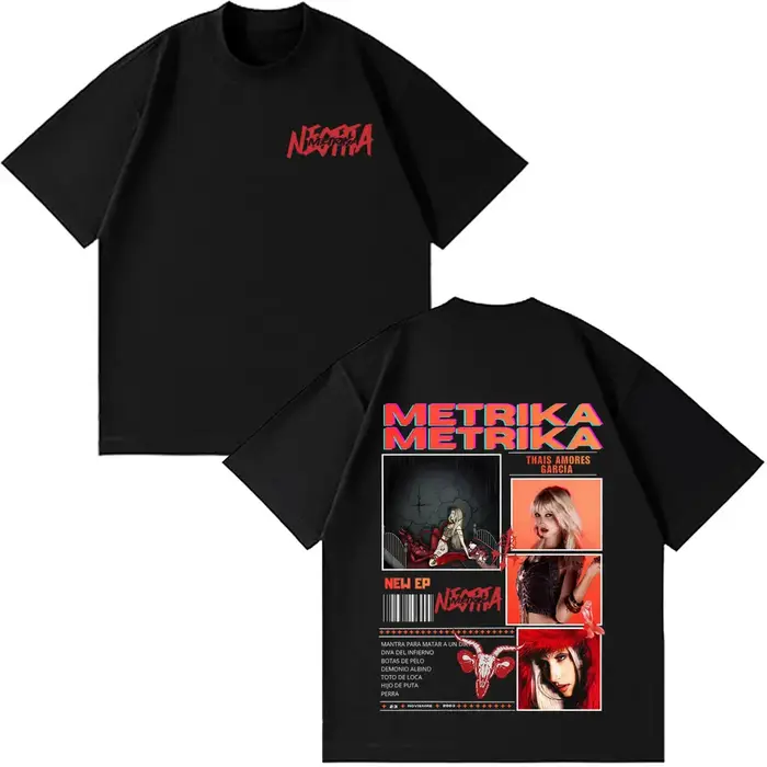 T-shirt imprimé Singer Metrika New Album Tour pour hommes et femmes, T-shirt esthétique tendance à m