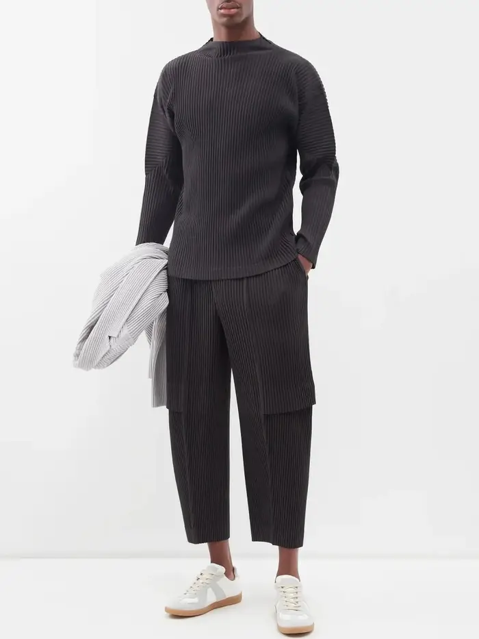 Ata Yake-Pantalon Cargo Plissé pour Homme, Pantalon Droit, Salopette adt, Baggy, Noir, Mode Décontra