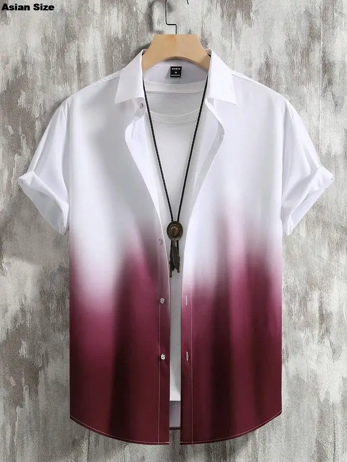 2025 chemise pour hommes vêtements d'été dégradé Design graphique impression 3D chemises à manches courtes hauts