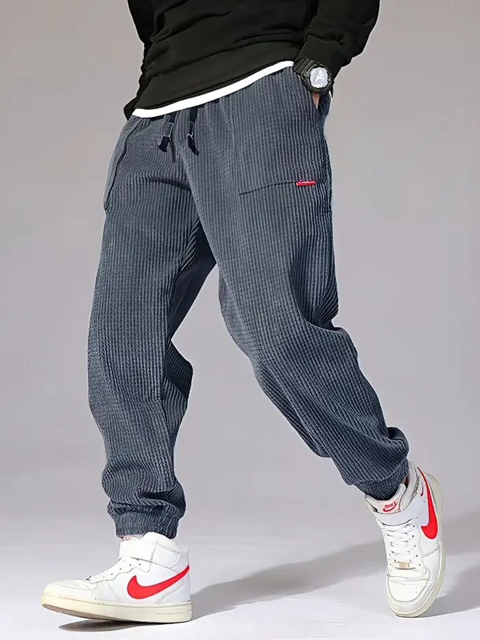 Baggy velours côtelé survêtement pantalon hommes Tech polaire pantalons