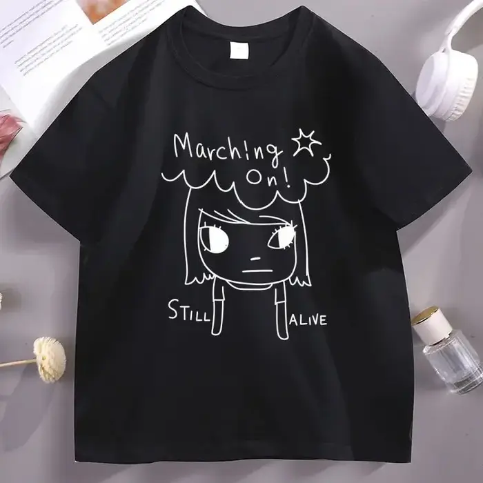 Nouveau T-shirt Amusant Japonais Kawaii Mignon Anime Yoshitomo Nara T-shirt Homme Femme Imprimé Déco