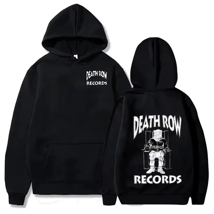 Death Row Inmate Record imprimer Hip-hop rue Cool hommes sweat à capuche automne hiver quotidien en plein air décontracté ample chaud vêtements de sport