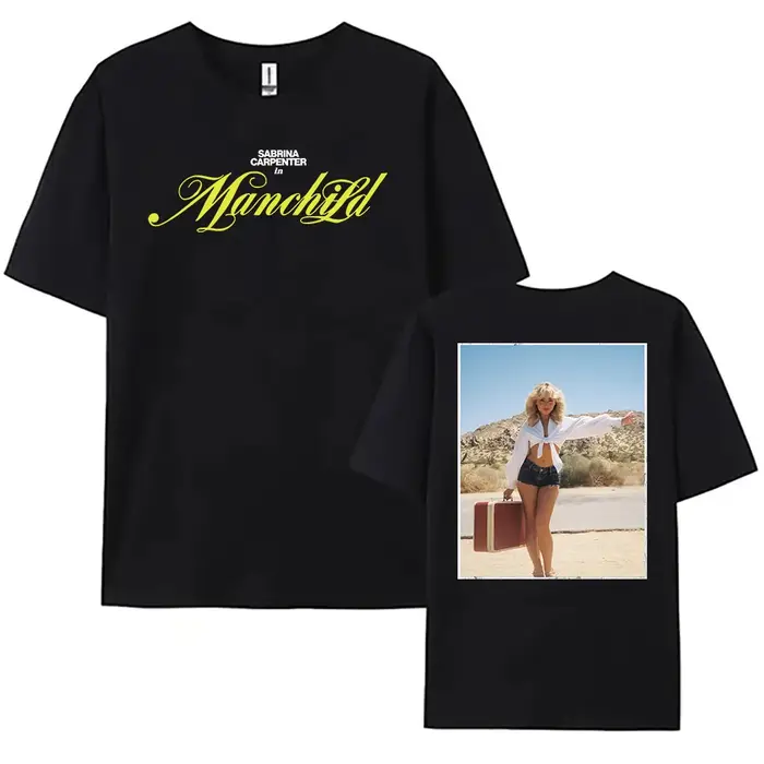 Sabrina charpentier Manchild imprimé T-shirt 2025 mode chanteur graphique t-shirts à manches courtes