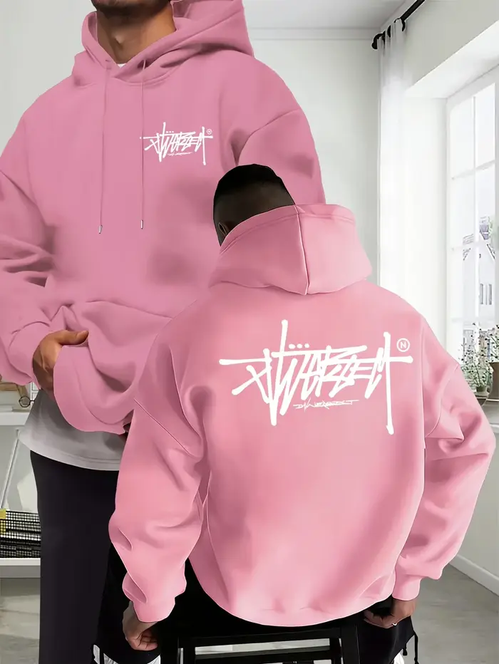 Sweat-shirt à capuche à lettres graffiti pour hommes et femmes
