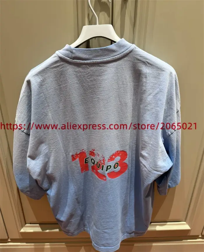 T-shirt RRRree teint bleu pour hommes et femmes