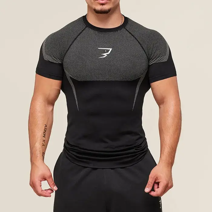 Nouveaux T-shirts de musculation pour hommes, chemise ajustée, respirante, à séchage rapide, vêtemen