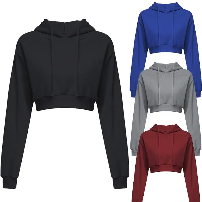 Sweat à capuche court pour femme