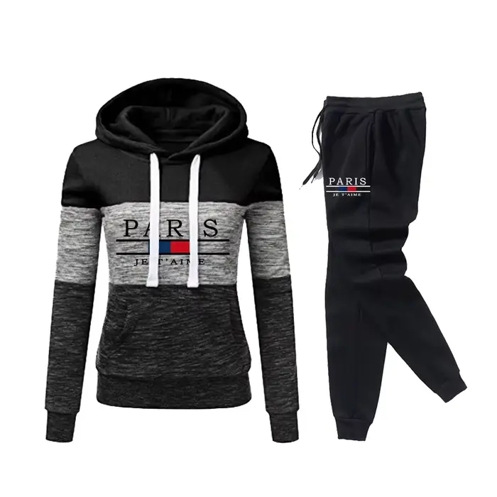 Parigi mode survêtement à capuche pour femmes automne hiver sport décontracté Jogging costume dames 